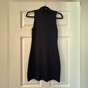 Aritzia Babaton Black Mock Neck Mini Dress